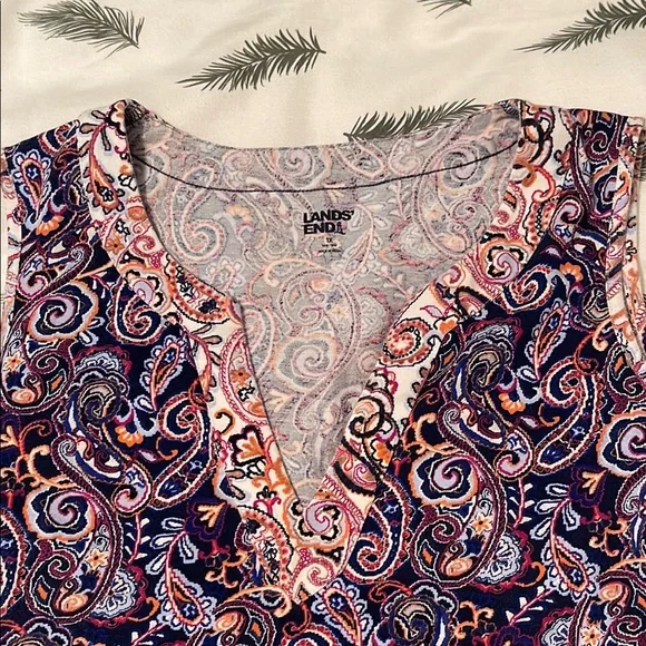 Lands' End Purple Sleeveless V-Neck coverup 1X - Picture 3 of 8